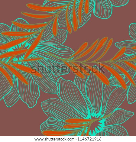 Elegance pattern with flowers and leaf.Floral vector illustration.
