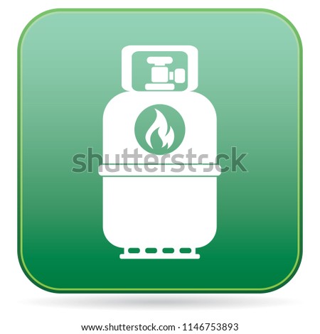 Camping gas bottle icon. Flat icon isolated. Vector illustration

