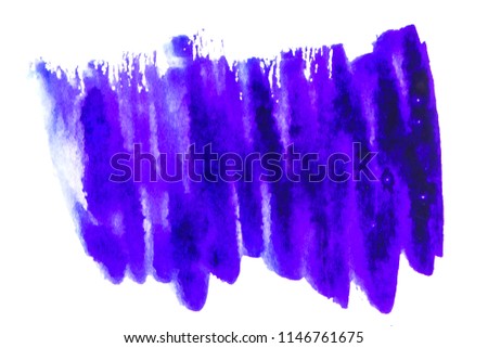 Close up of artwork, Texture purple watercolor painting art. Frame of color splashing in paper. Hand drawn background in color violet on cool tone with copy space for text use for cards, Abstract art