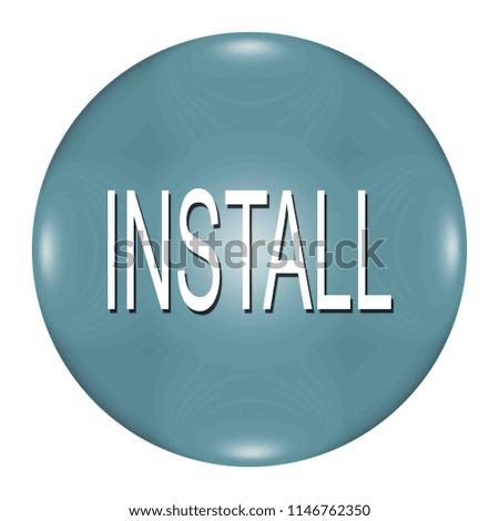 Install button isolated, 3d illustration