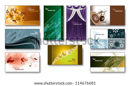 Business Cards / Gift Cards. Set of 9.