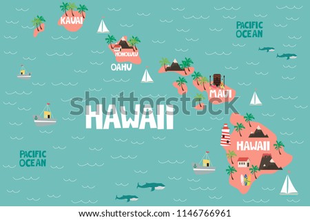 HAWAII-MAP Stock Vector Images - Avopix.com