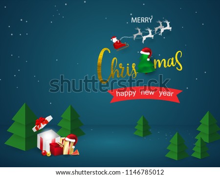 Merry Christmas and Happy New Year background.