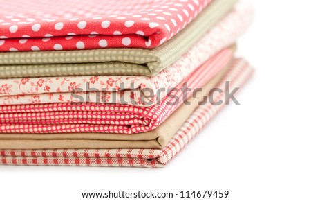 Pile of colored fabrics Royalty-Free Stock Photo #114679459
