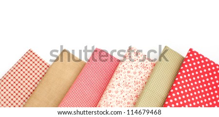 Samples of colored fabrics Royalty-Free Stock Photo #114679468