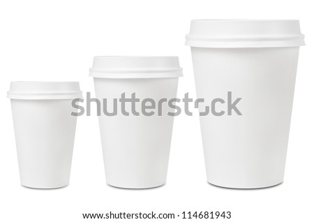 Coffee drinking cup sizes Royalty-Free Stock Photo #114681943