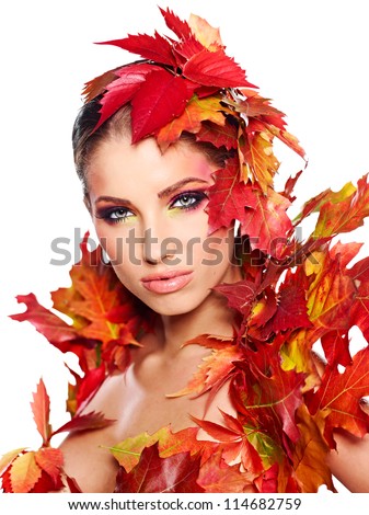 Autumn Woman. Beautiful creative makeup