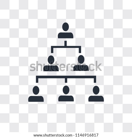 Hierarchical structure vector icon isolated on transparent background, Hierarchical structure logo concept