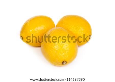 Fresh lemons isolated on a  white background