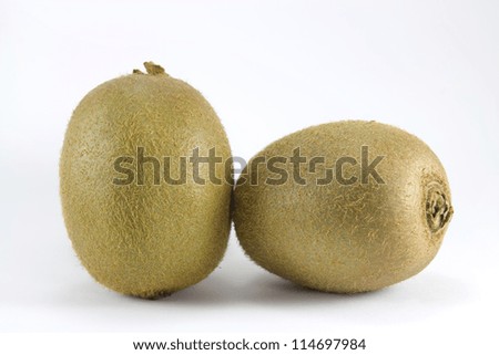 Picture of two kiwis on a white background.