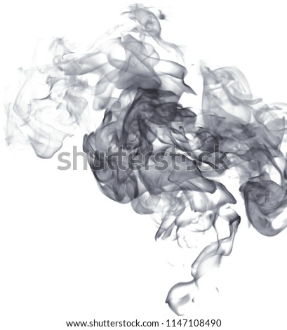 Black flame smoke on a white background
