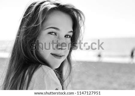 portrait of the cute summer teen girl