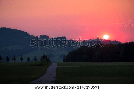 sunrise atmosphere in salzburg in austria