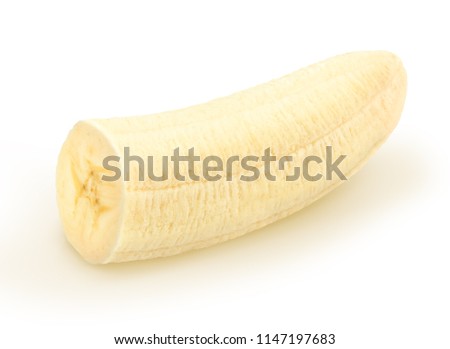 Shalled banana isolated on a white.