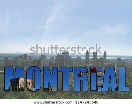 Montreal text over a view of the city skyline