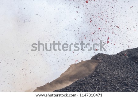 Eruption of Etna Volcano in Sicily