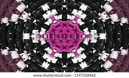 Abstract Colorful Symmetric Pattern Ornamental Decorative Kaleidoscope Movement Geometric Circle and Star Shapes