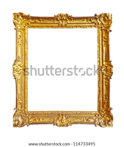 gold picture frame. Isolated over white background