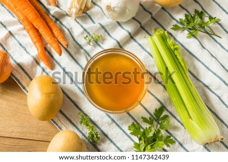 Cooked Organic Vegetable Broth in a Bowl