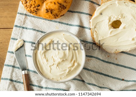 Homemade Low Fat Cream Cheese Spread in a Bowl Royalty-Free Stock Photo #1147342694