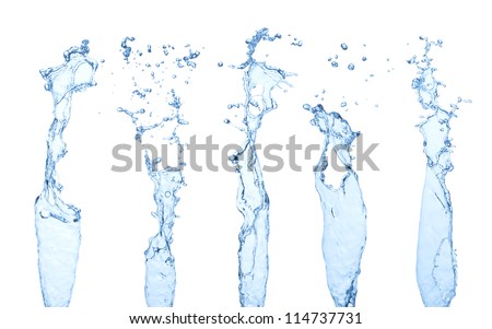 water splashes  isolated on white