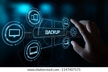 Backup Storage Data Internet Technology Business concept. Royalty-Free Stock Photo #1147407575