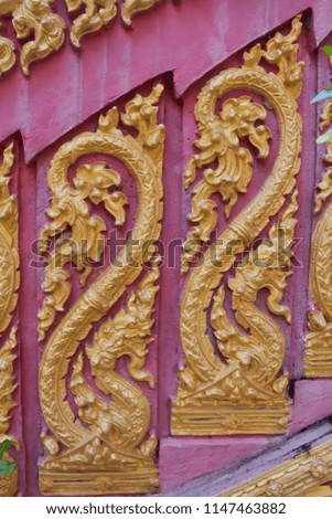 Thai pattern inside the Thai temple, Thai folk wisdom