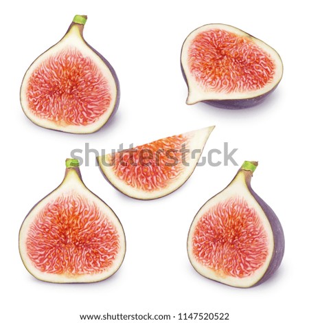 Set of ripe figs isolated on a white.