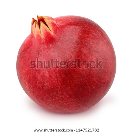 Whole pomegranate isolated on a white.