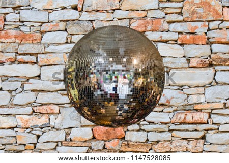 Disco ball with night party background photo