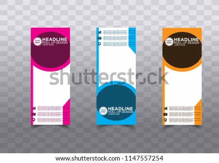 Roll up banner stand template design vector Royalty-Free Stock Photo #1147557254