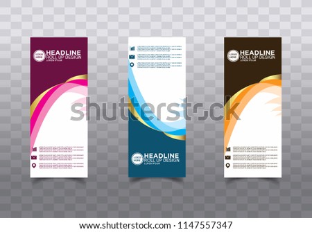 Roll up banner stand template design vector Royalty-Free Stock Photo #1147557347