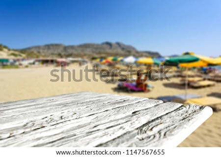 Table background of free space for your decoration and beach landcsape. 