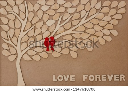 Wooden tree shaped , Love forever