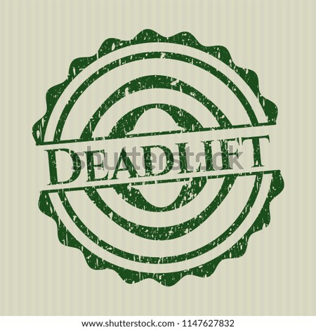 Green Deadlift distress grunge style stamp