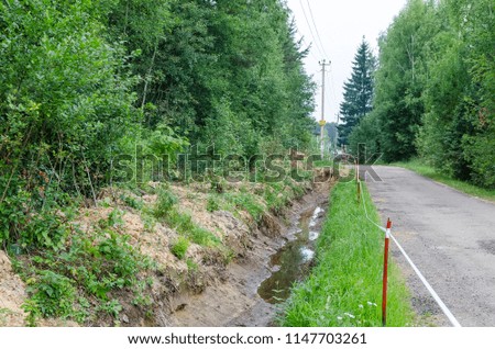 drainage ditch along the road