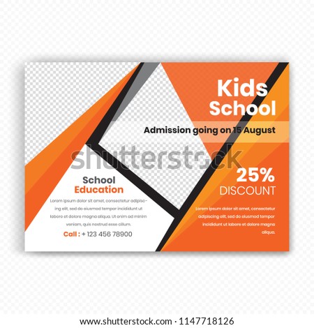 Horizontaal Back to school Flyer Design . Stranded sizes,Clean And Easily editable. Vector illustration. Eps 10
