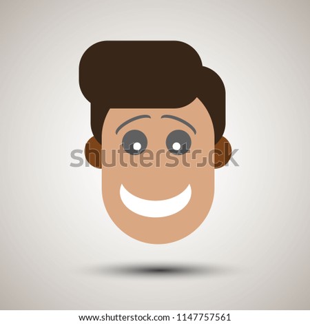Man laugh or smile, emoji isolated flat vector icon