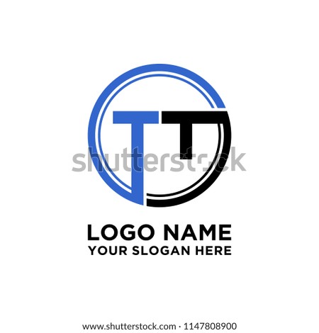 TT initial circle logo template vector
