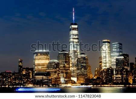 New York City Freedom Tower on a summer evening 