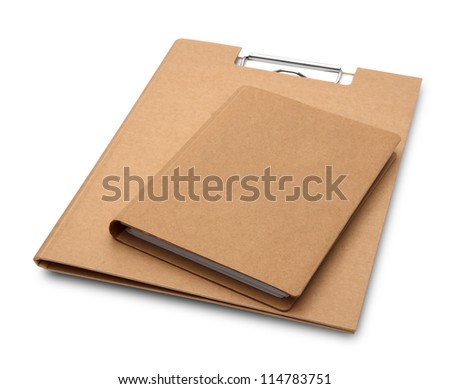 Cover recycle brown book  and clipboard