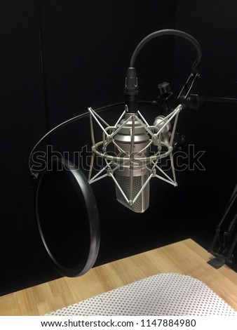 Commercial recording room, sound studio, Stand mic microphone condenser, Noise Reducer, pop filter & holder for Recording
