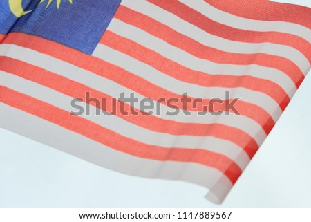 Malaysia flag isolated over white background for independence day.