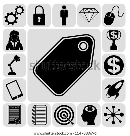 Set of 17 business high quality symbols or icons. Collection. Amazing desing. Vector Illustration.