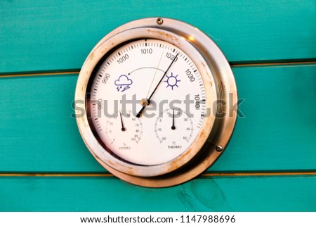 Weather dial on the wall Royalty-Free Stock Photo #1147988696