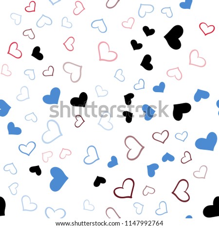 Light Blue, Red vector seamless layout with sweet hearts. Illustration with hearts in love concept for valentine's day. Design for ad, poster, banner of Valentine Day.