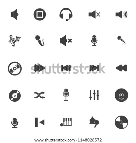 Sound Music icons set - audio sign and symbols, vector Music icons