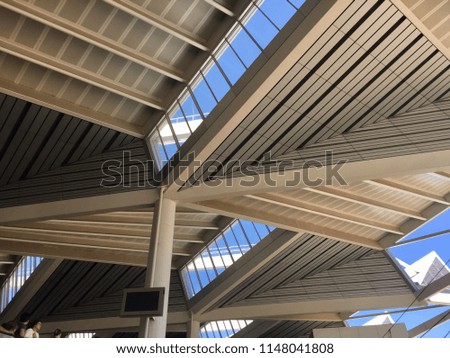 Geometrical roof section in a train station in Spain.