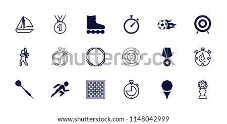 Competition icon. collection of 18 competition filled and outline icons such as golf, football ball, dart, medal with star. editable competition icons for web and mobile.