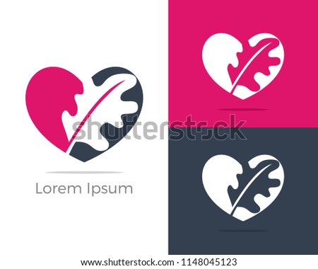 Health and care logo design, pharmacy icon, oak leaf in star vector illustration.